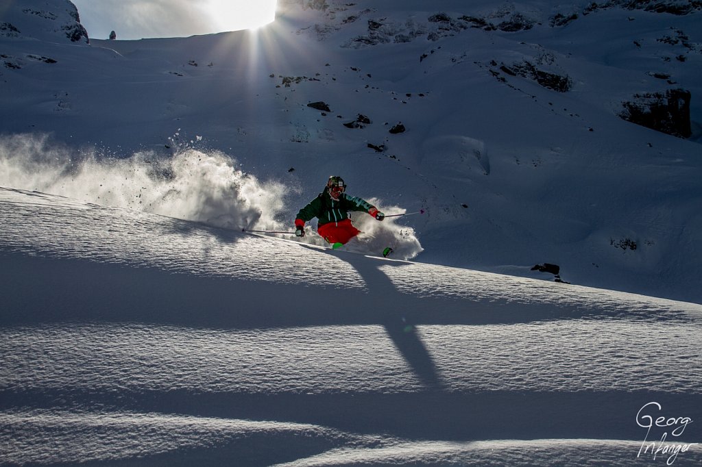 Herbert Kuster in Engelberg - engelberg freeride herbert kuster powder schnee skiing sport sun winter 